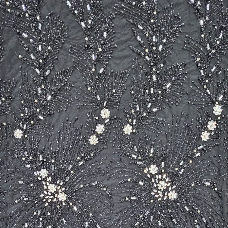 MHC WORLD Exclusive Hand Beaded Black Exclusive Hand Beaded Lace 140cm