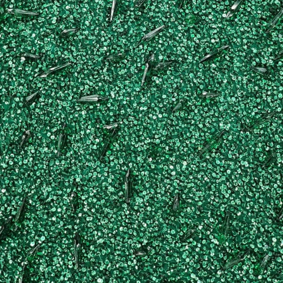 MHC WORLD Exclusive Hand Beaded Bottle Green Exclusive Hand Beaded Lace 140cm