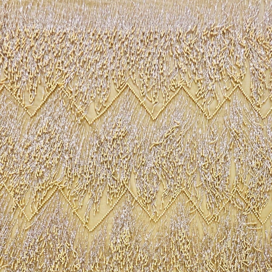 MHC WORLD Exclusive Hand Beaded Gold Exclusive Hand Beaded Lace 140cm