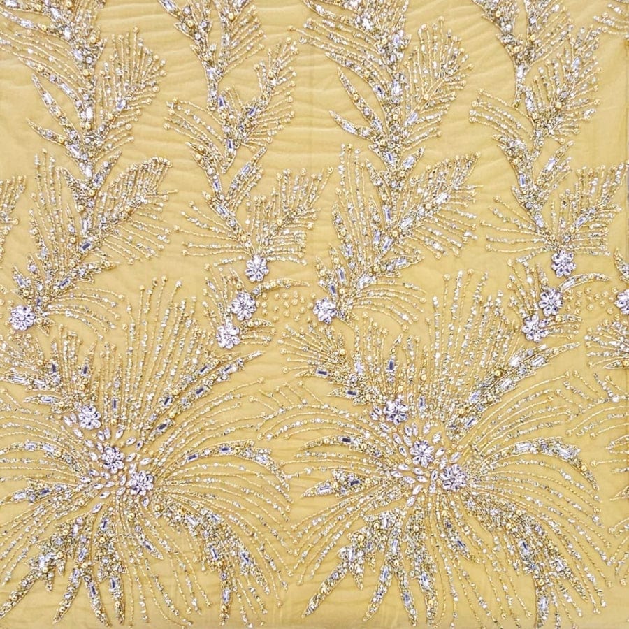 MHC WORLD Exclusive Hand Beaded Gold Exclusive Hand Beaded Lace 140cm