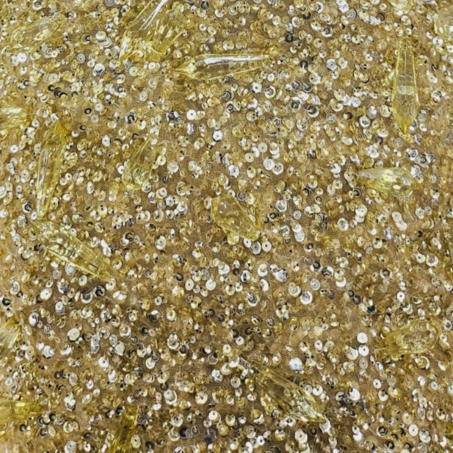 MHC WORLD Exclusive Hand Beaded Gold Exclusive Hand Beaded Lace 140cm