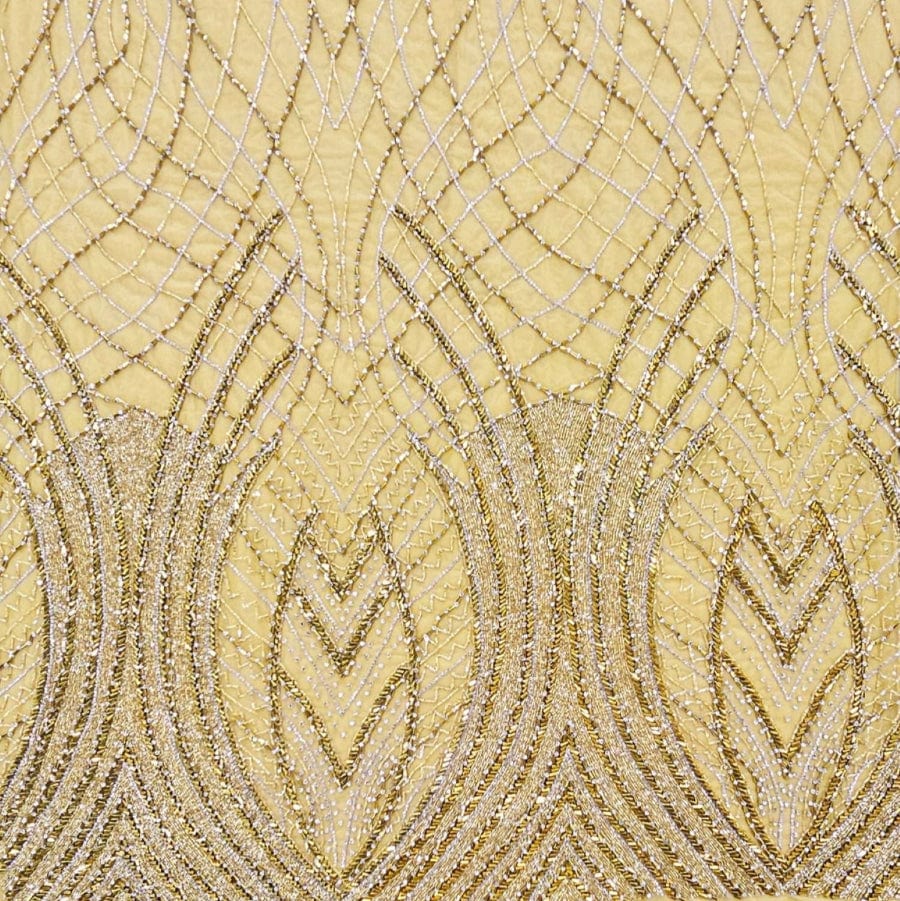 MHC WORLD Exclusive Hand Beaded Gold Exclusive Hand Beaded Lace 140cm