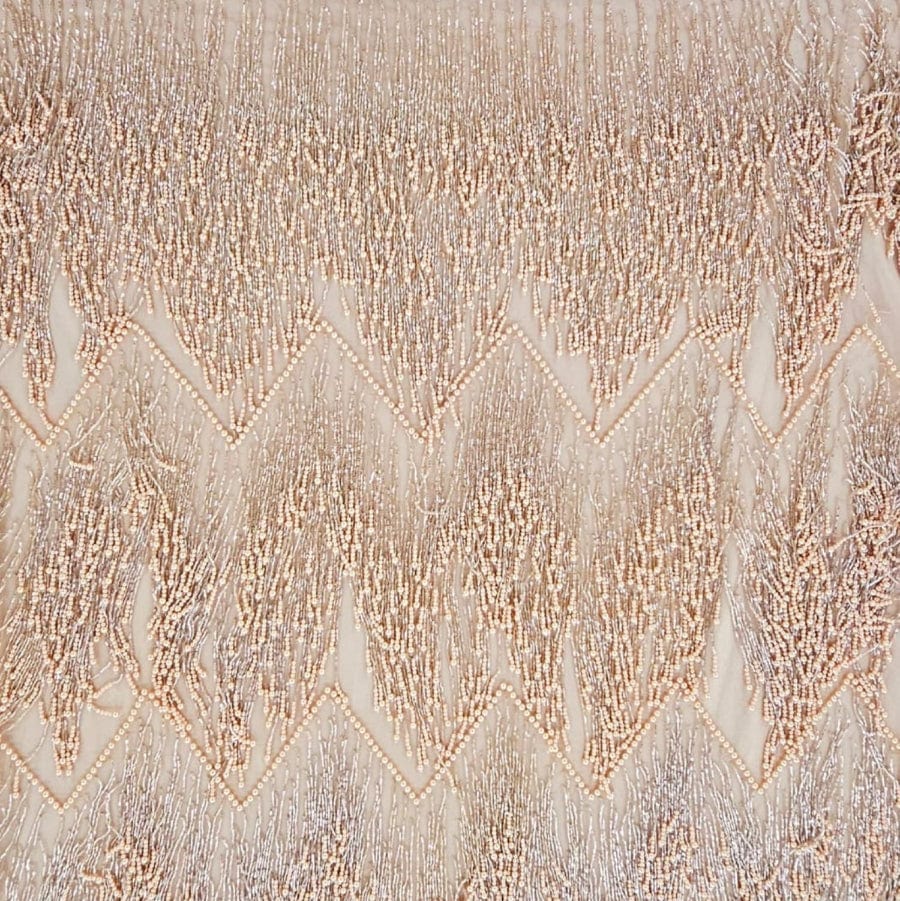 MHC WORLD Exclusive Hand Beaded R.Gold Exclusive Hand Beaded Lace 140cm