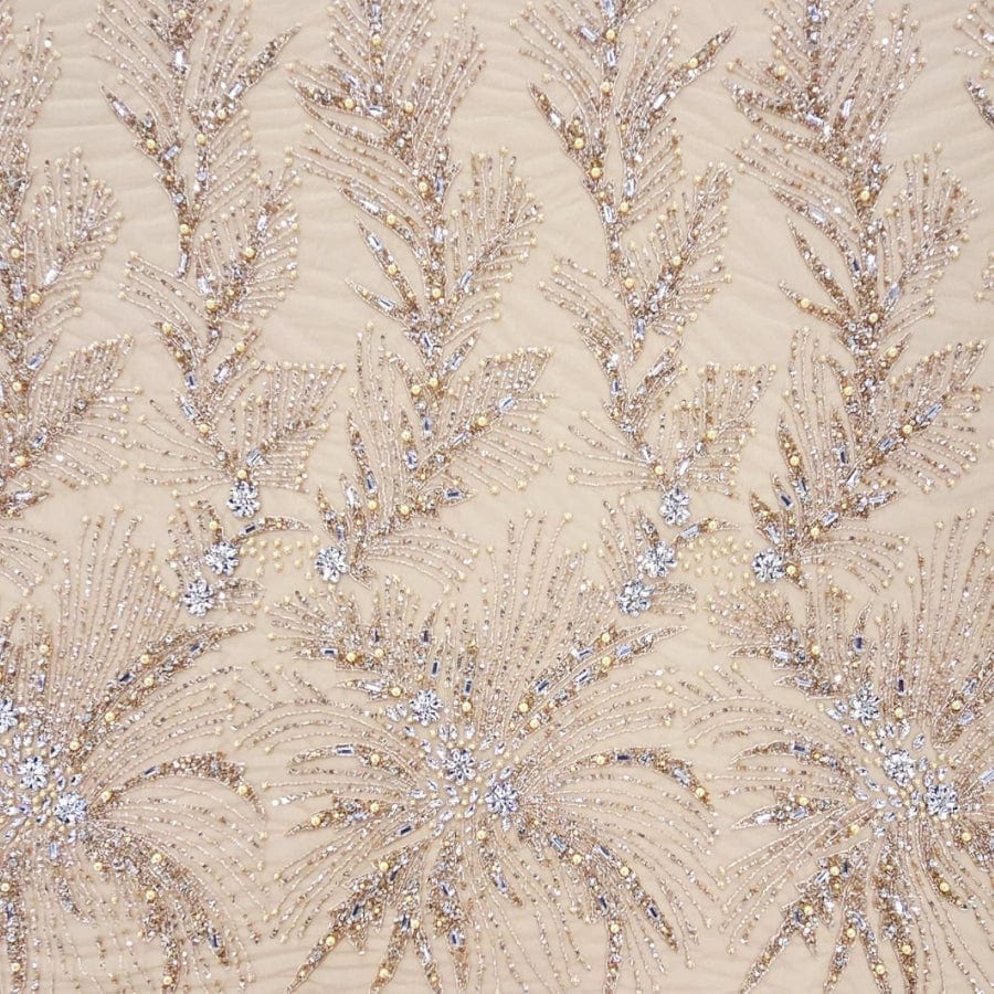 MHC WORLD Exclusive Hand Beaded R.Gold Exclusive Hand Beaded Lace 140cm