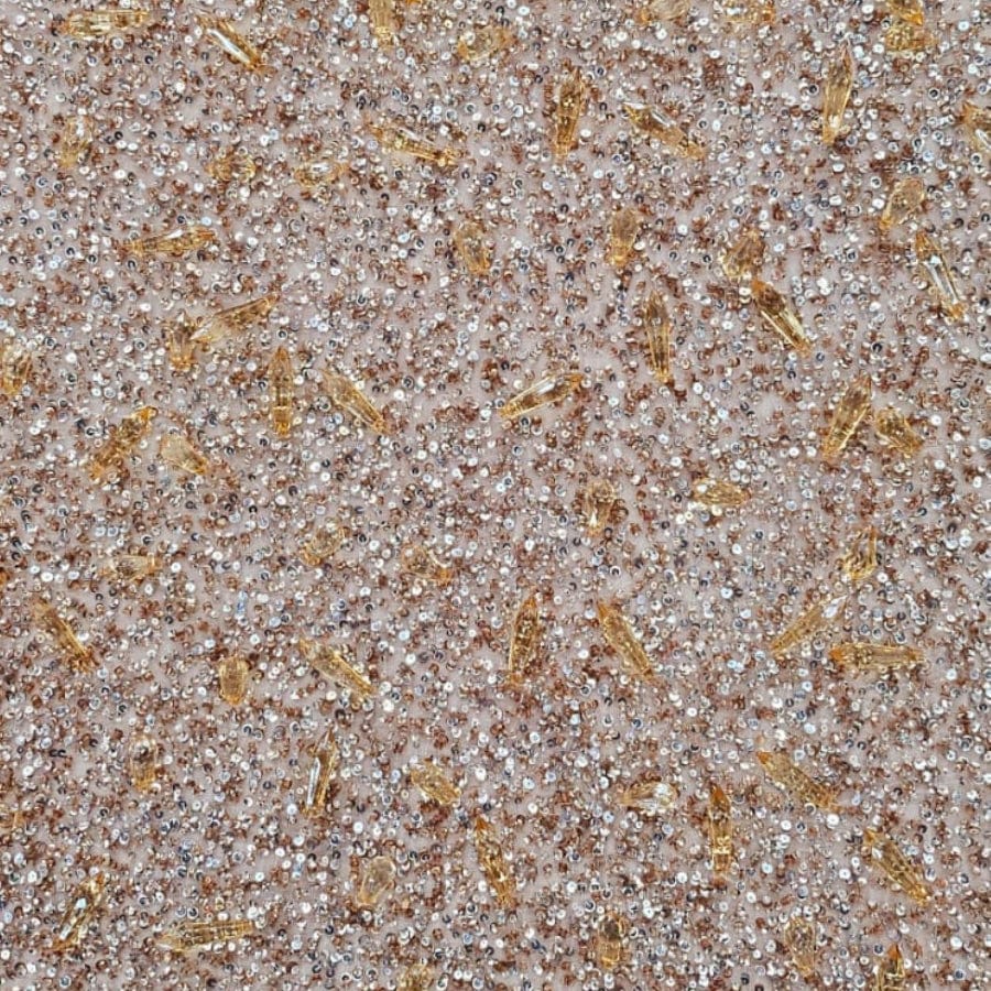 MHC WORLD Exclusive Hand Beaded R.Gold Exclusive Hand Beaded Lace 140cm