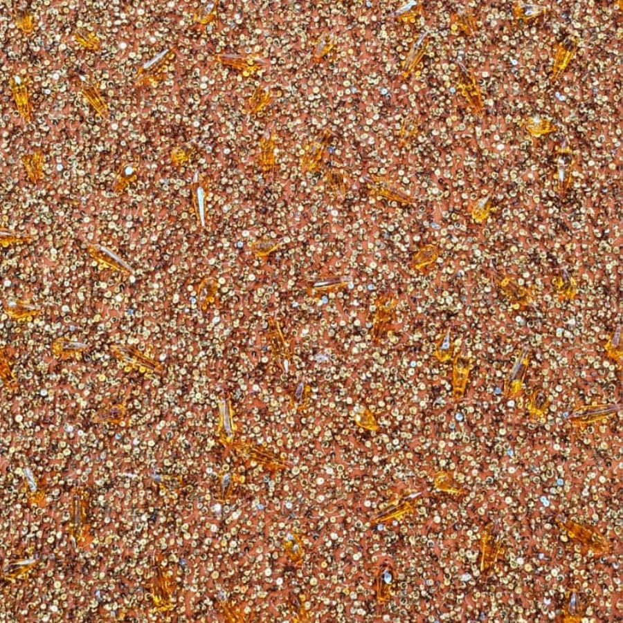 MHC WORLD Exclusive Hand Beaded Rust Exclusive Hand Beaded Lace 140cm