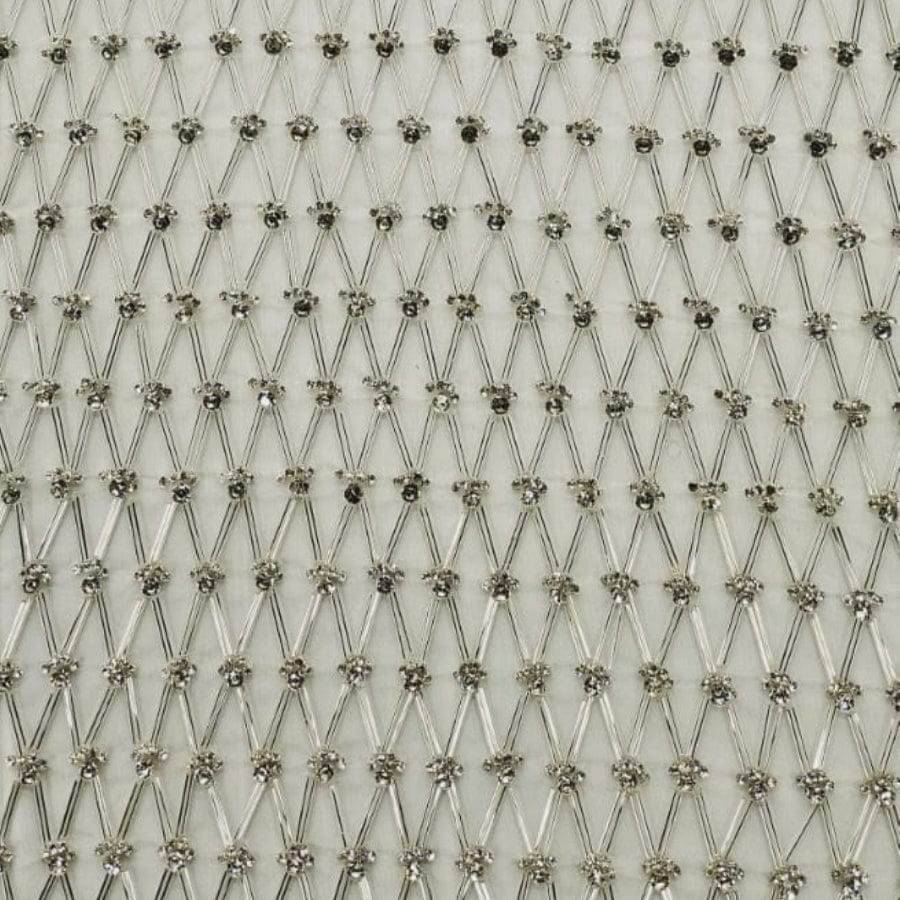MHC WORLD Exclusive Hand Beaded Silver Exclusive Hand Beaded Lace 140cm