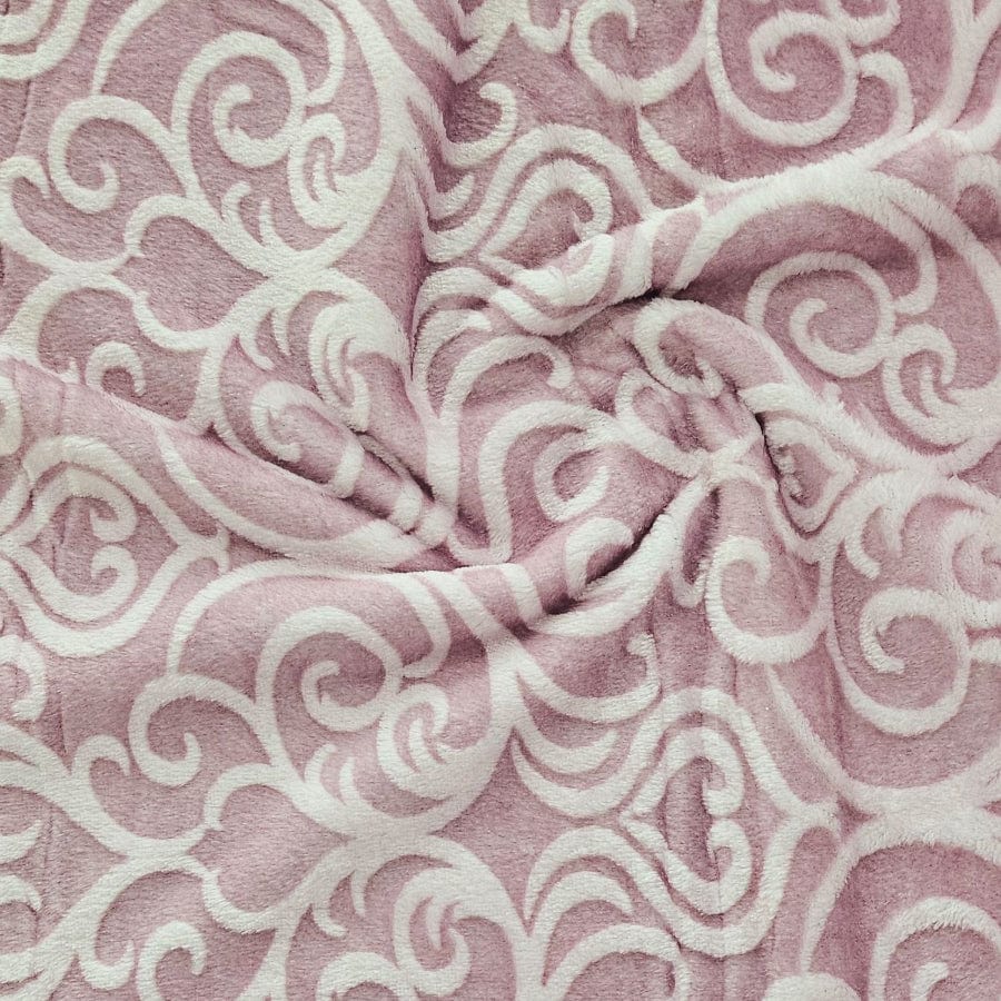 MHC WORLD Fleece Dusty Pink Jacquard Mongolian Fleece 150cm