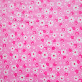 MHC WORLD Fleece Printed Polar Fleece Fabric Pink Flowers 150cm