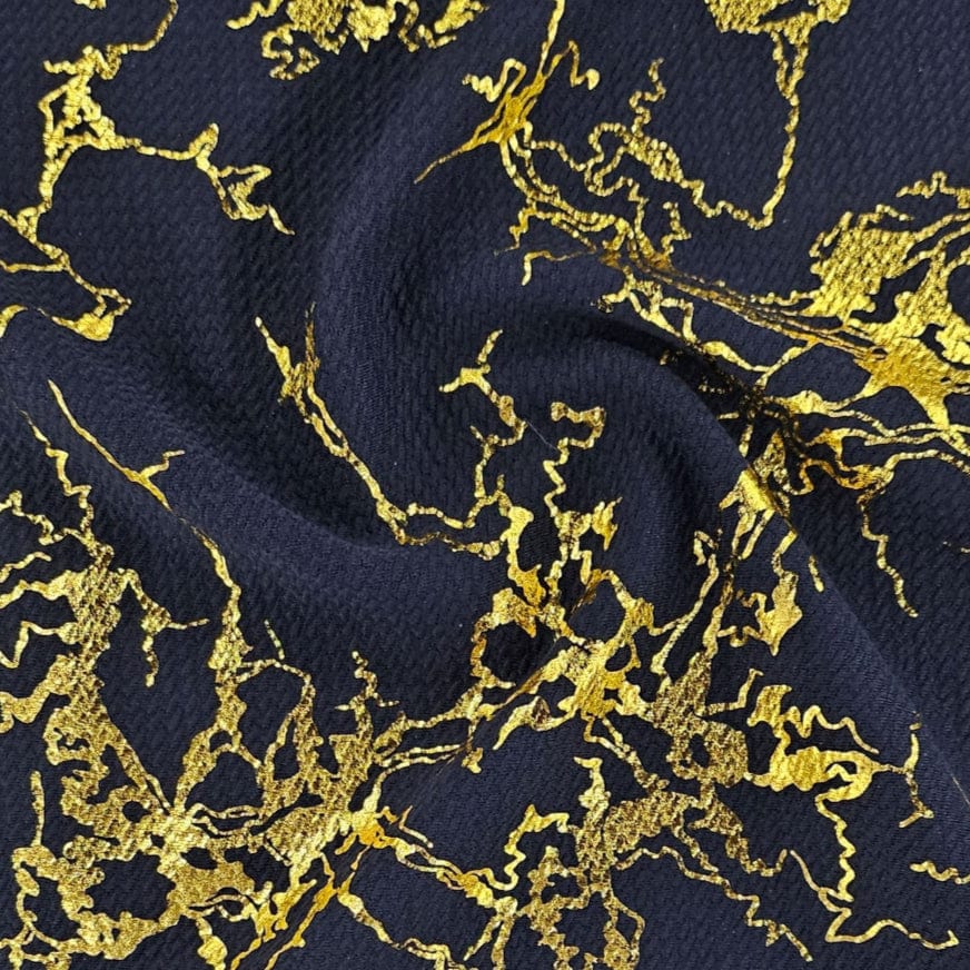 MHC WORLD FOIL BULLET CREPE Navy Foil Bullet Crepe 150cm