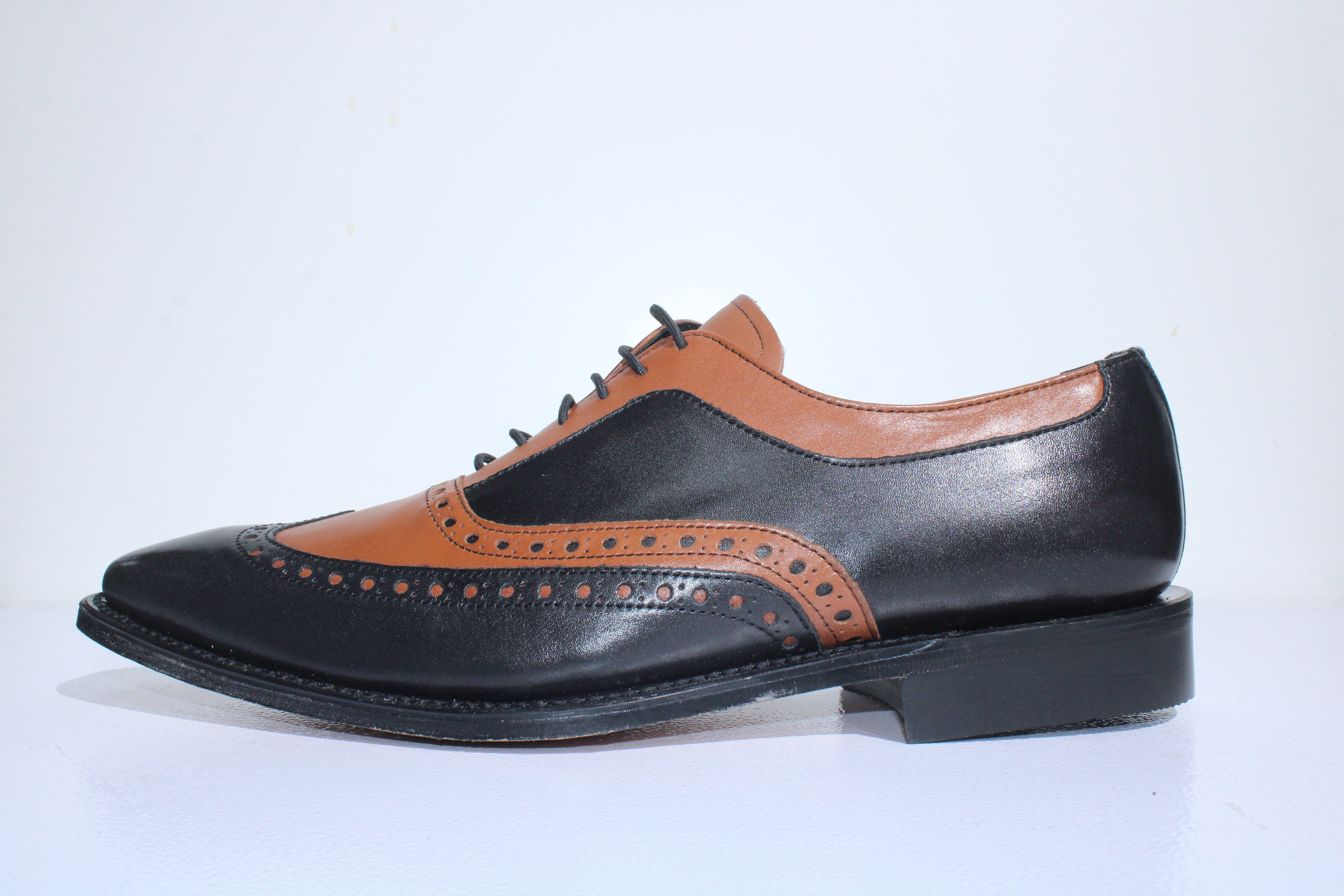 MHC World Formal Shoes Barker Formal Royal Black Calf Tan Shoe (7497795371097)