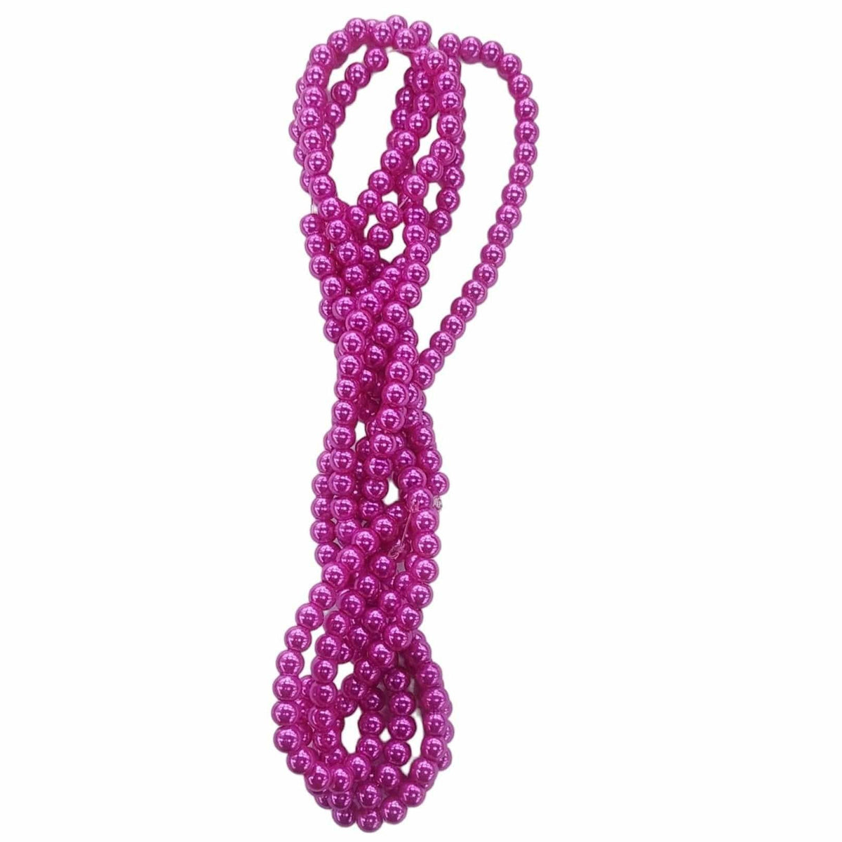 MHC WORLD Glass Pearl Beads Cerise Glass Pearl Beads 8mm