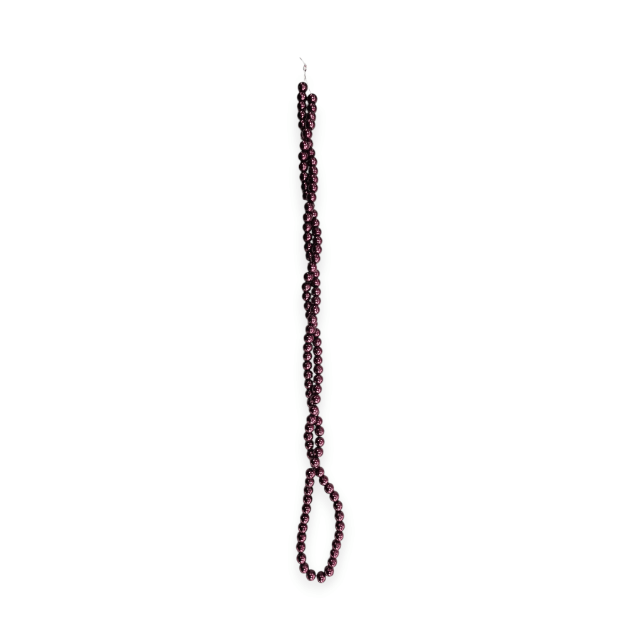 MHC WORLD Glass Pearl Beads Maroon Glass Pearl Beads 8mm