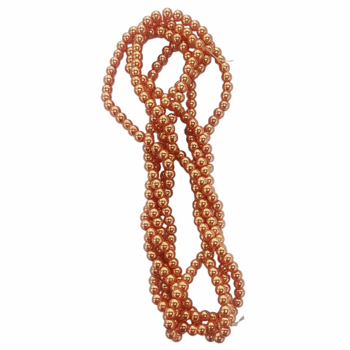 MHC WORLD Glass Pearl Beads Orange Glass Pearl Beads 8mm