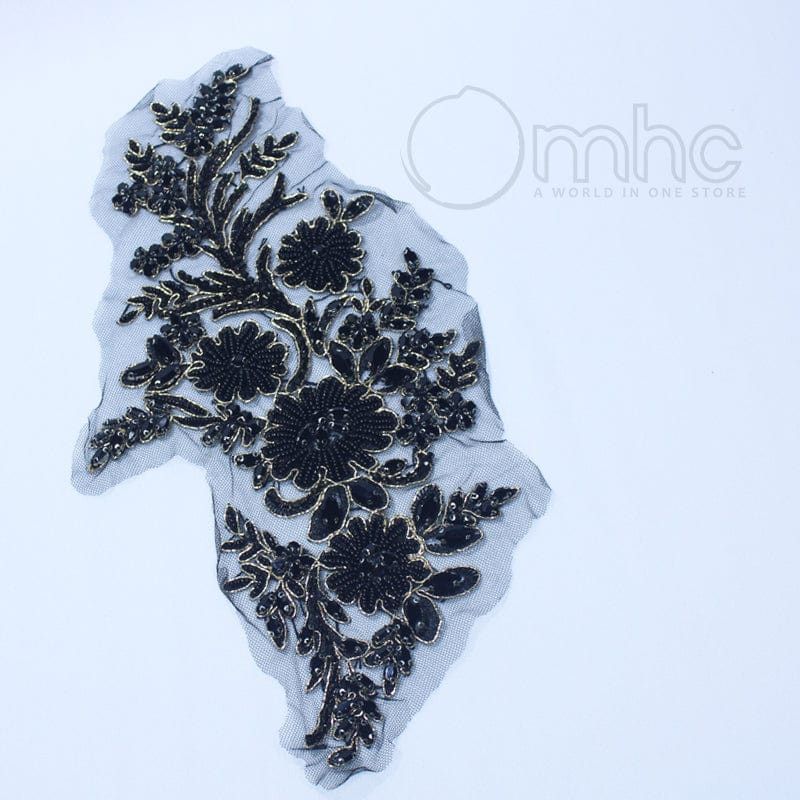 MHC World Habby Black Beaded Lace Patches XDH3870