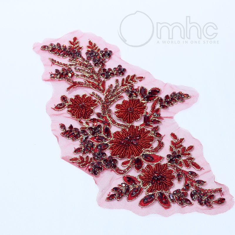 MHC World Habby Red Beaded Lace Patches XDH3870