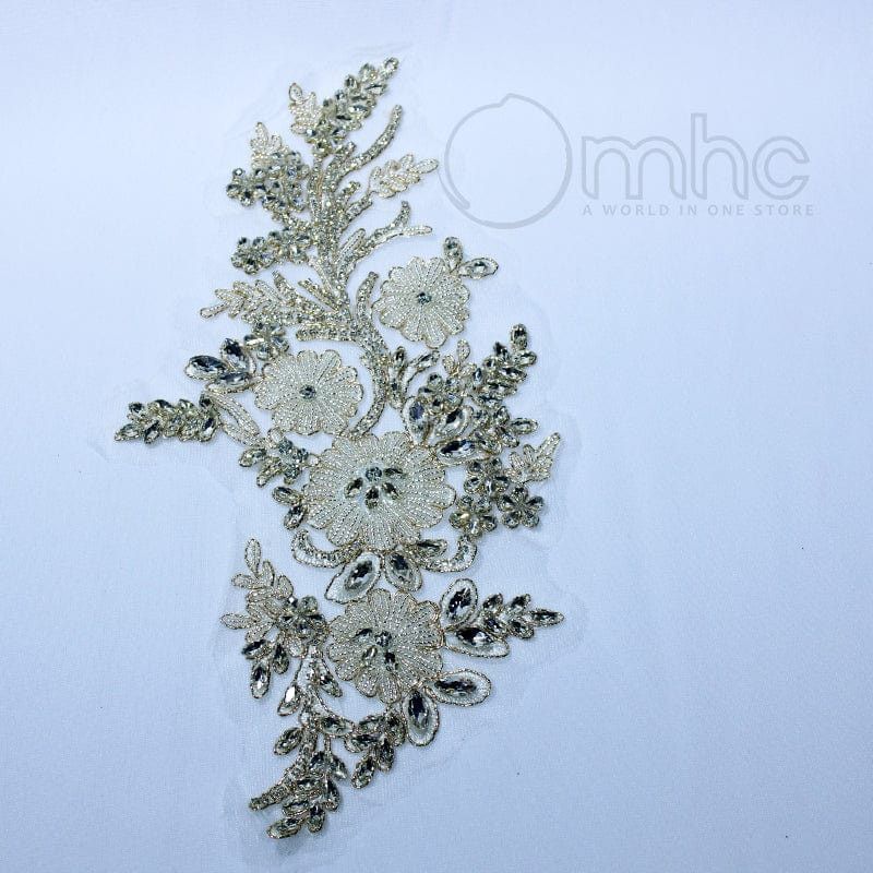 MHC World Habby Silver Beaded Lace Patches XDH3870