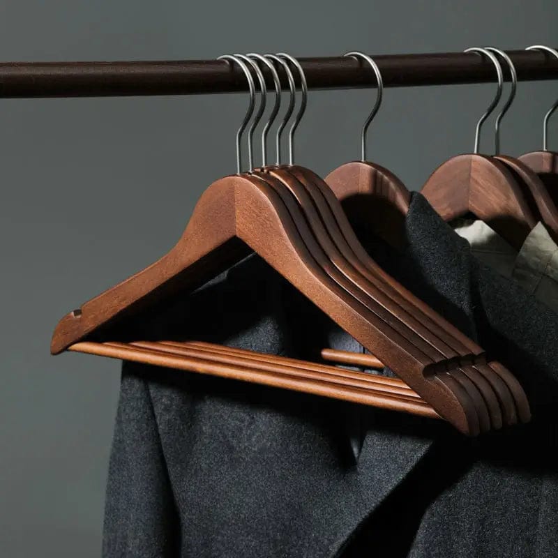 MHC World Hangers Deluxe Wooden Clothes Hanger 3Pc Dark Brown N471042