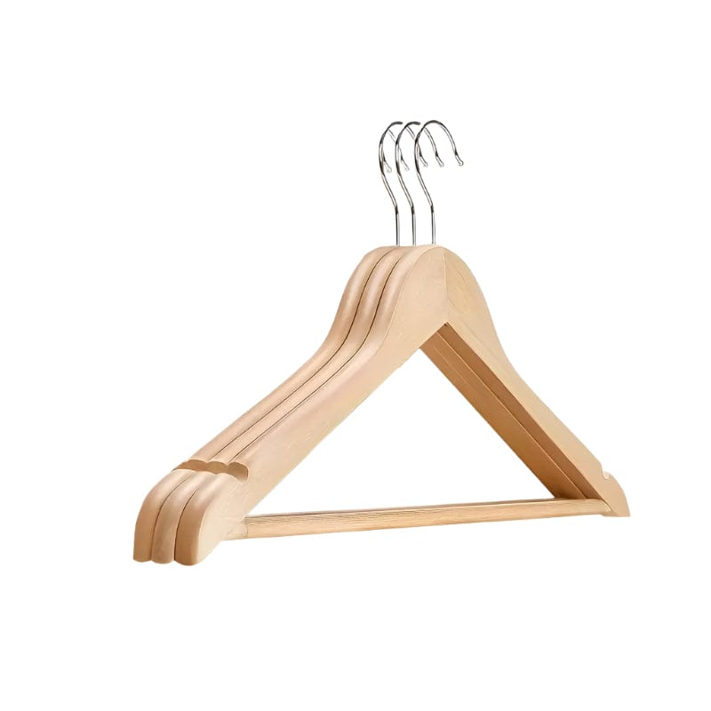 MHC World Hangers Deluxe Wooden Clothes Hanger 3Pc Natural N471041 (7894395781209)