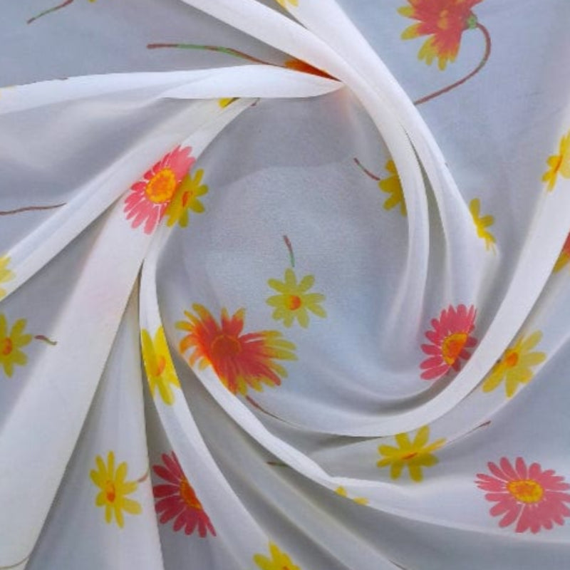 MHC WORLD Kids Fabrics Maison Special Clearance Sunflower Print Voile 140 cm