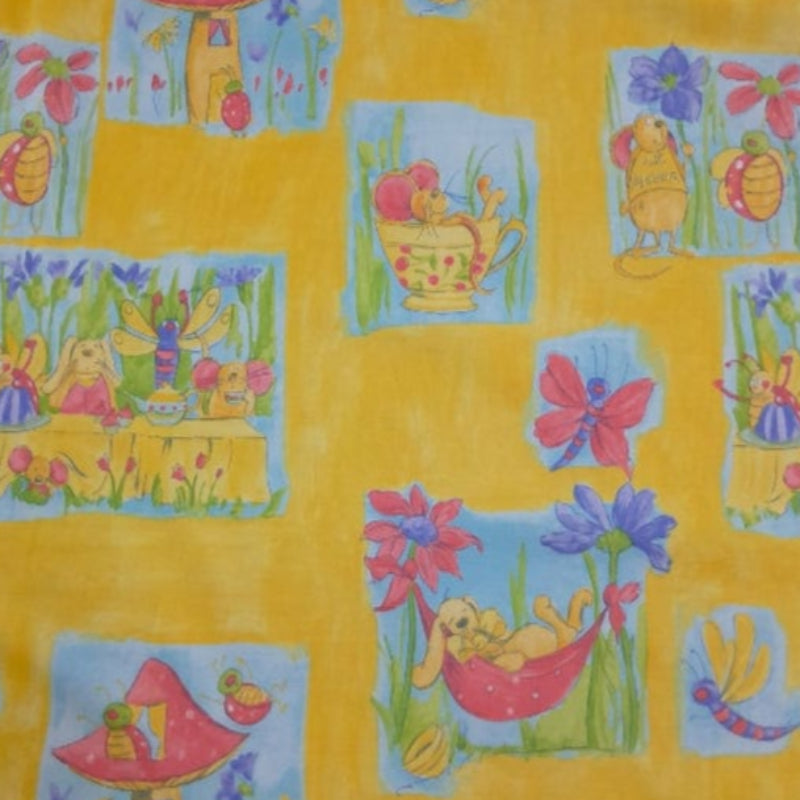 MHC WORLD Kids Fabrics Yellow Maison Special Clearance Mr Mouse Print Collection 140 cm