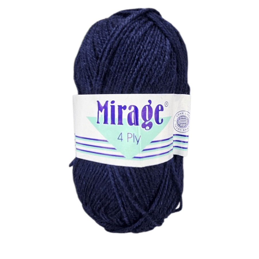 MHC WORLD Knitting Navy Blue Mirage 4ply Acrylic Wool  25g (Col. 008)