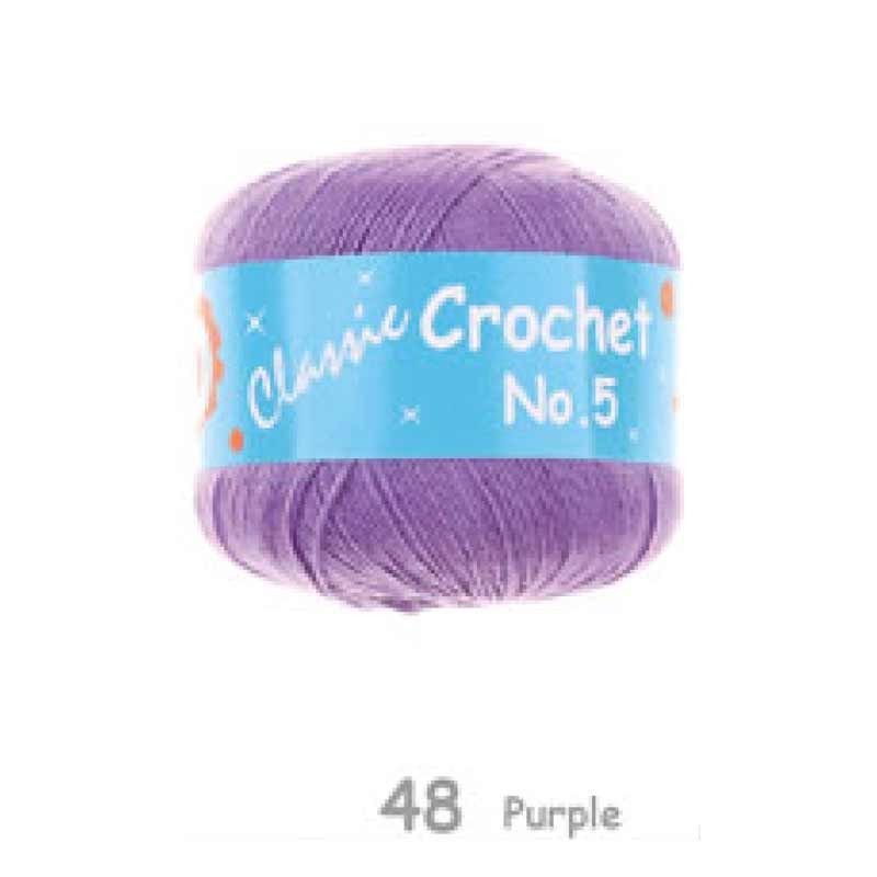MHC WORLD Knitting Purple Crochet Cotton No.5  50g