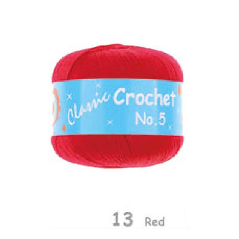 MHC WORLD Knitting Red Crochet Cotton No.5  50g