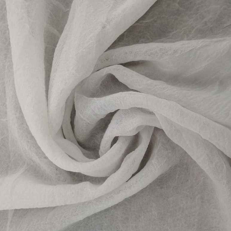 MHC World Lace & Voile Fabrics Fabric Crush Cornelly Voile White 280 cm