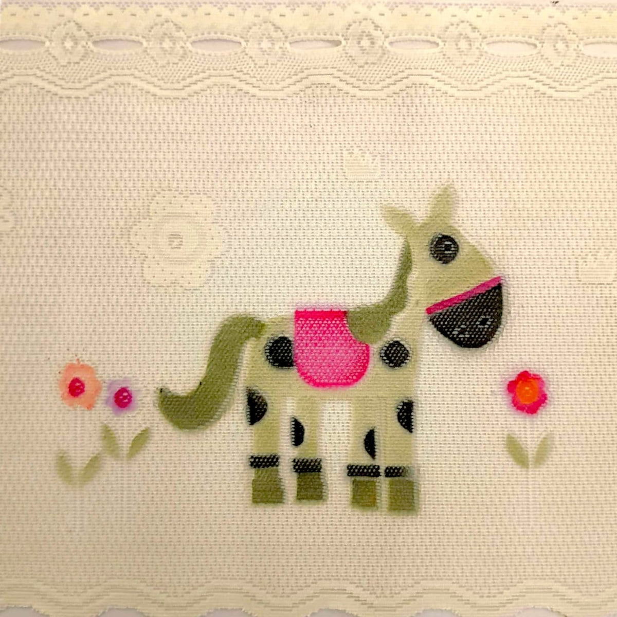 MHC World Lace & Voile Fabrics Fabric Dutch lace Cream Horse Print 40 cm