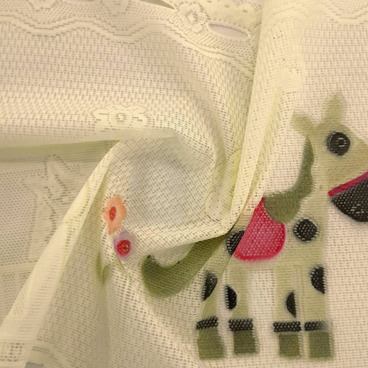 MHC World Lace & Voile Fabrics Fabric Dutch lace Cream Horse Print 40 cm