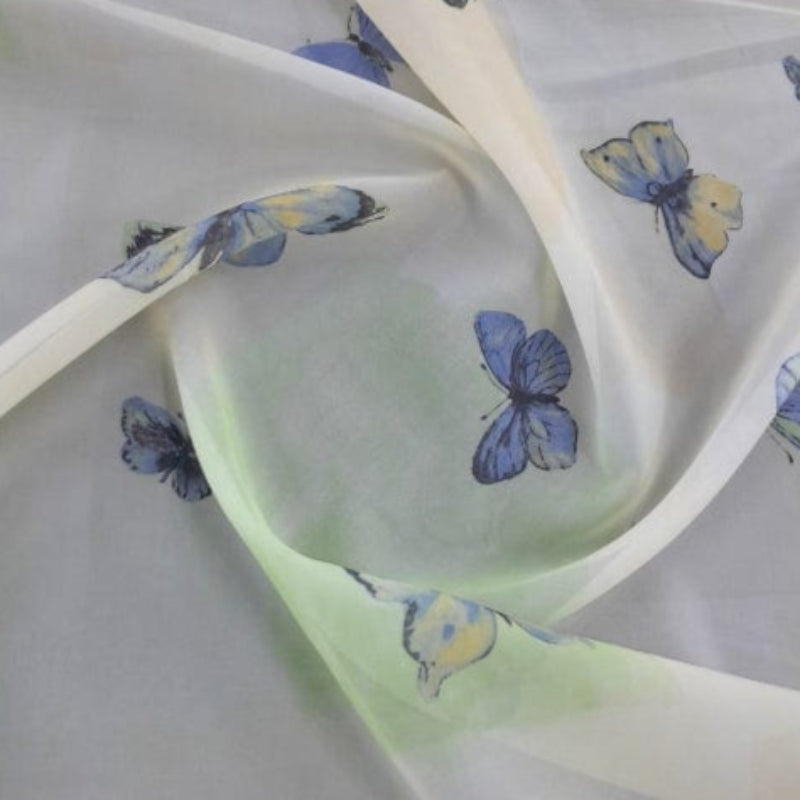 MHC WORLD Lace & Voile Fabrics Peach Maison Special Clearance Butterfly Print Collection Voile 140 cm (7898084540505)