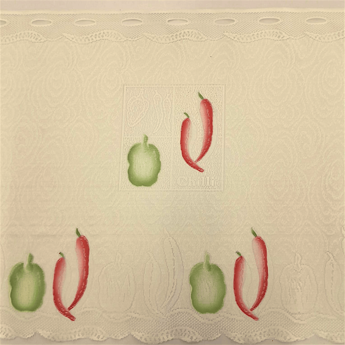 Printed Dutch Lace Cream Chilli Pepper 60 cm