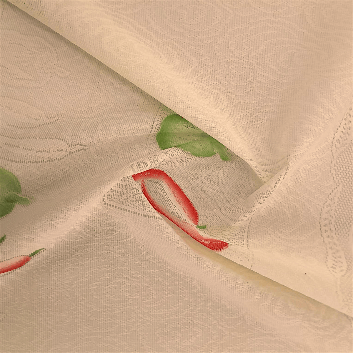 Printed Dutch Lace Cream Chilli Pepper 60 cm