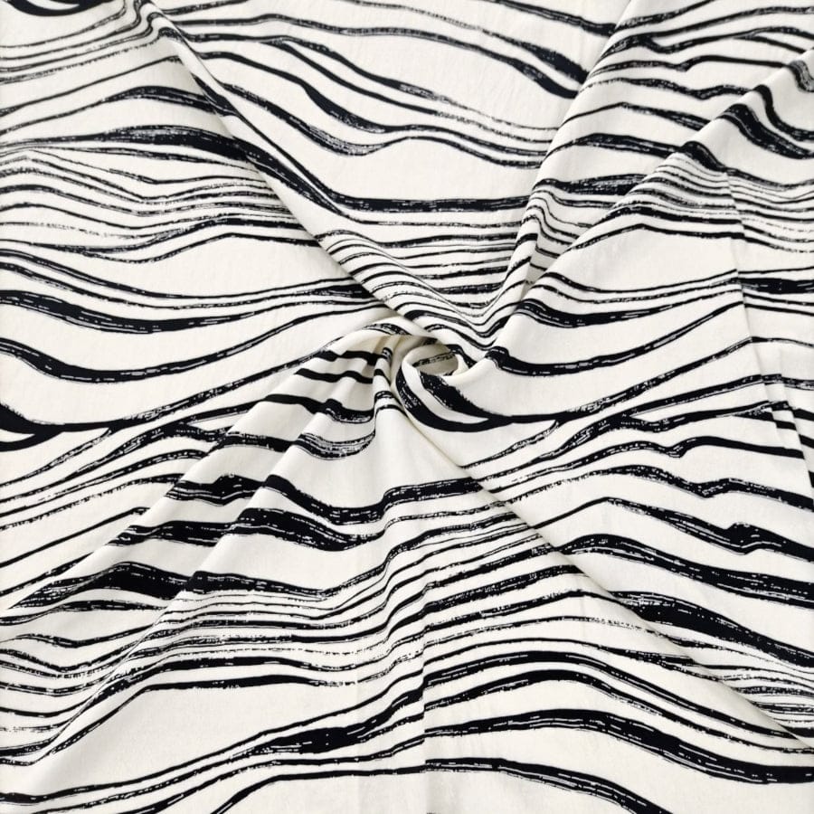 MHC WORLD LINEN Ivory Capri Linen Look Print 140cm