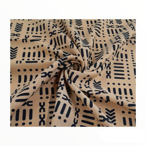 MHC World Mini Matt Fabric Beige/Black Printed Mini Matt Collection DSN#7 Ethnic 6796 140 cm (7697676894297)