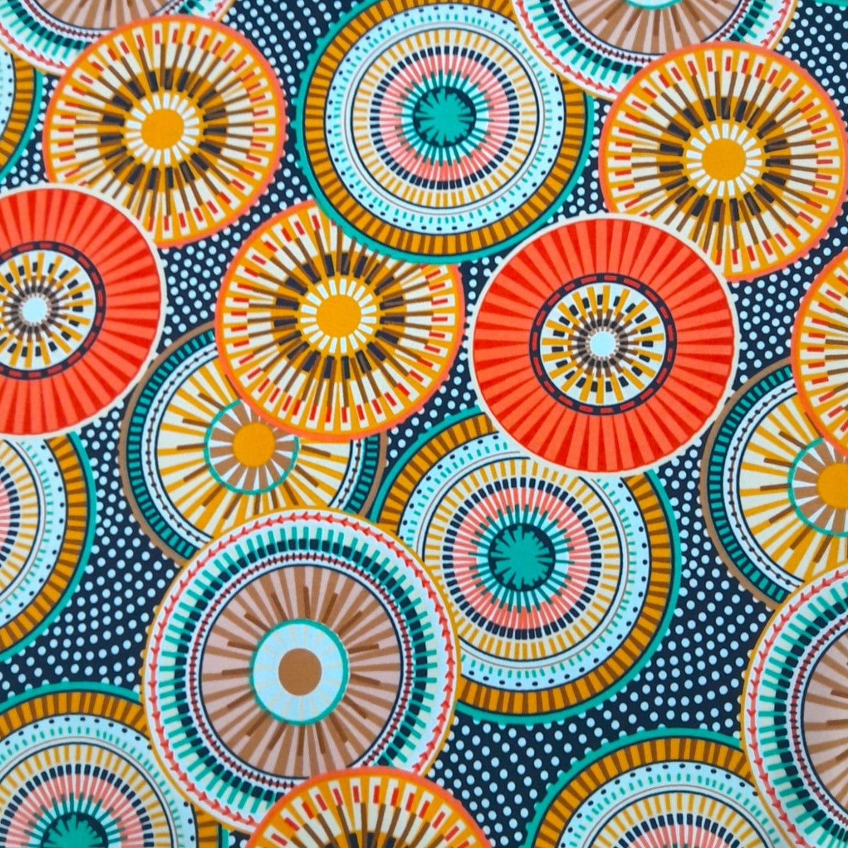 MHC World Mini Matt Fabric Orange Printed Mini Matt Design 9 140 cm