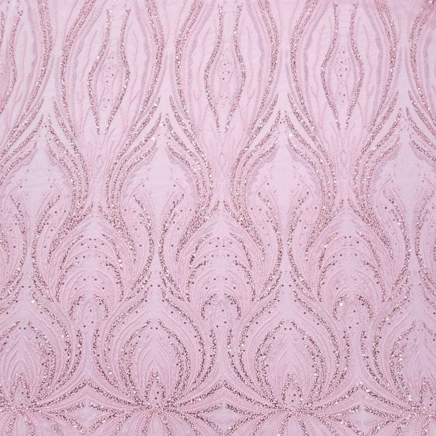 MHC WORLD MISHKA BEADED LACE Baby Pink Mishka Beaded Lace 140cm