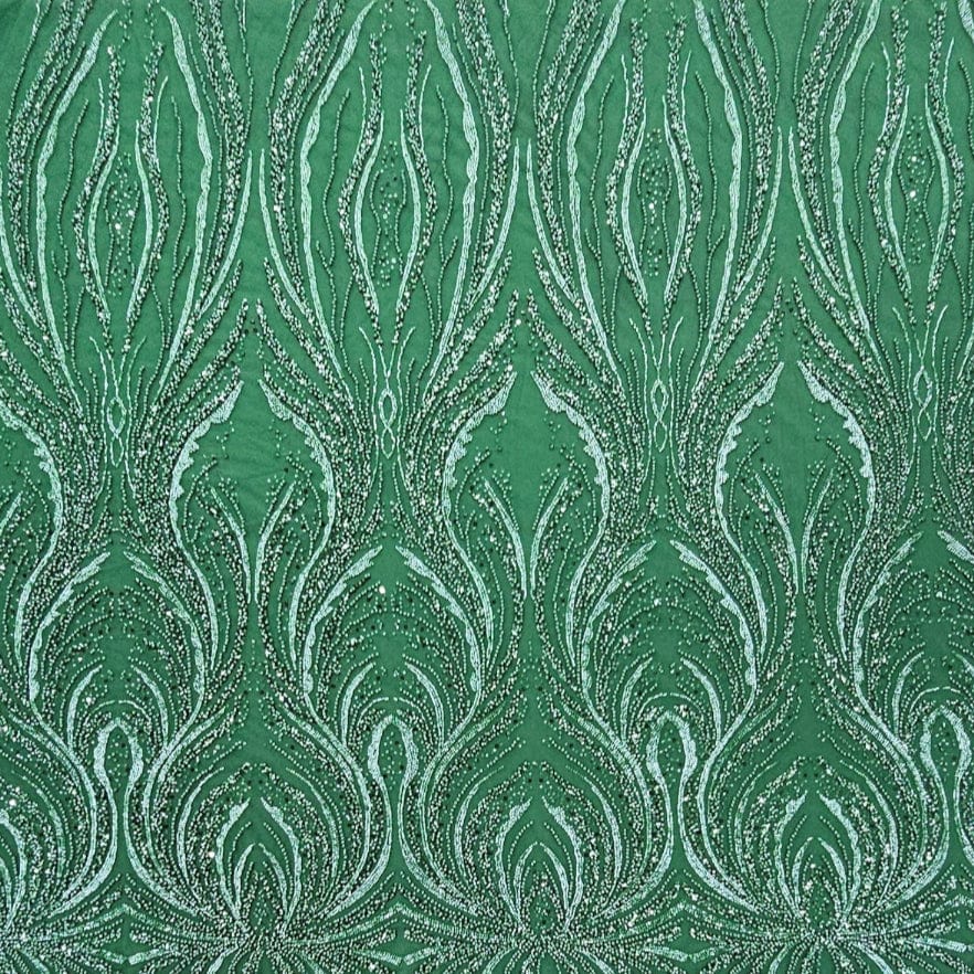 MHC WORLD MISHKA BEADED LACE Bottle Green Mishka Beaded Lace 140cm