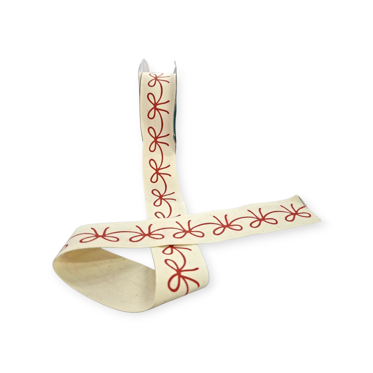 MHC WORLD Natural Cotton Tape Red Bow Natural Cotton Tape Red Bow