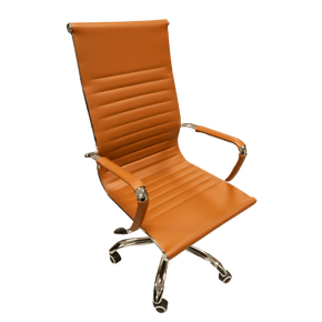 MHC World Office Chair High Back Brown Swivel and Tilt with Chrome  Base HT_728A (7424703496281)