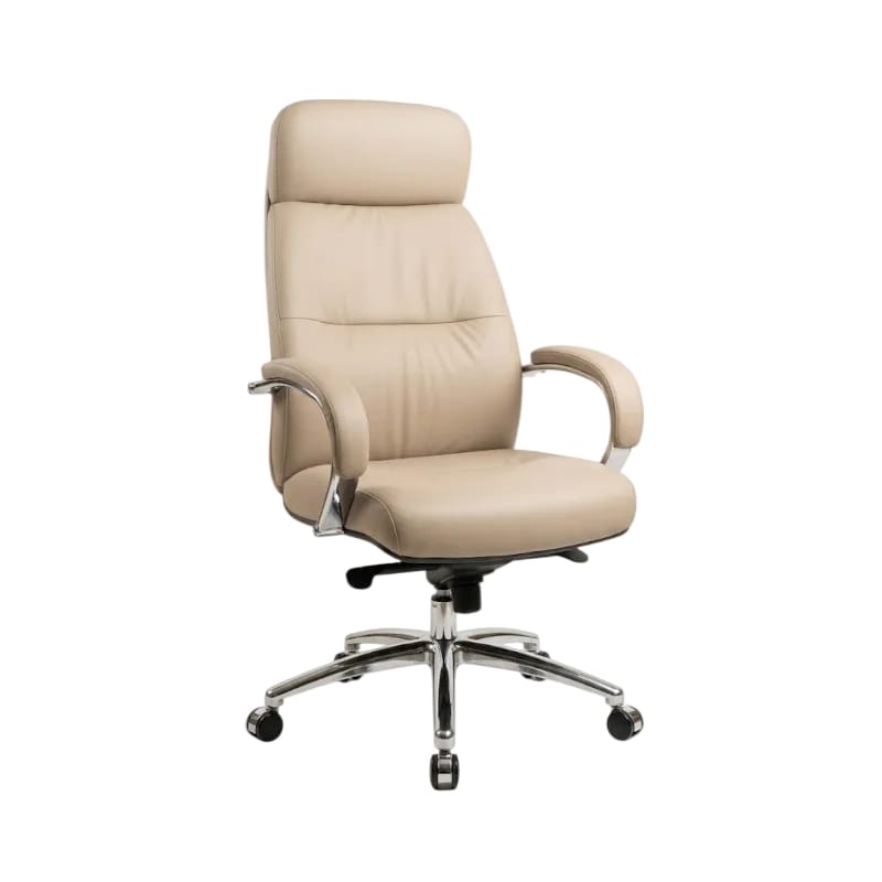 MHC World Office Chairs High Back Rev Back Beige/Coffee STL5672