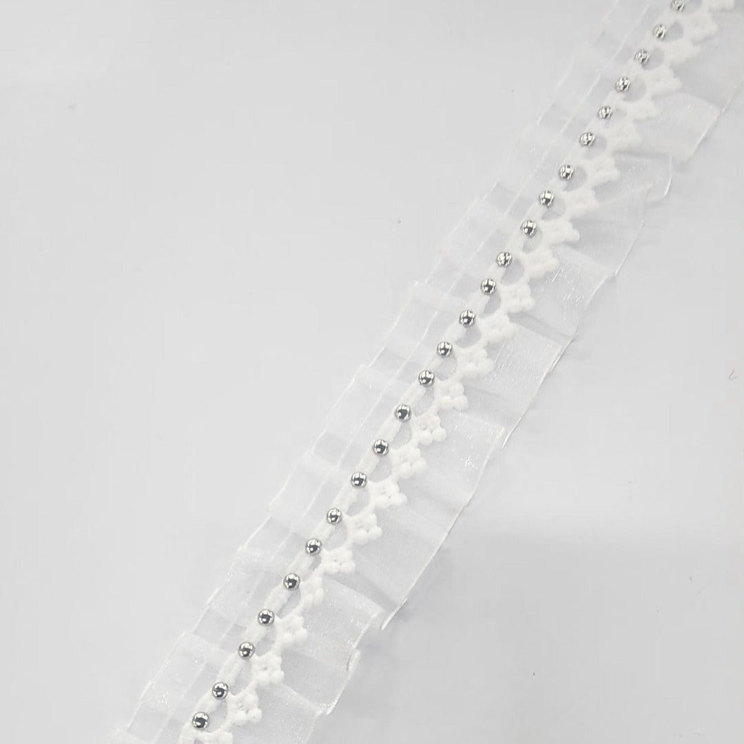 MHC World Organza Frill Pearl Trimming 5019-8 (7681932984409)