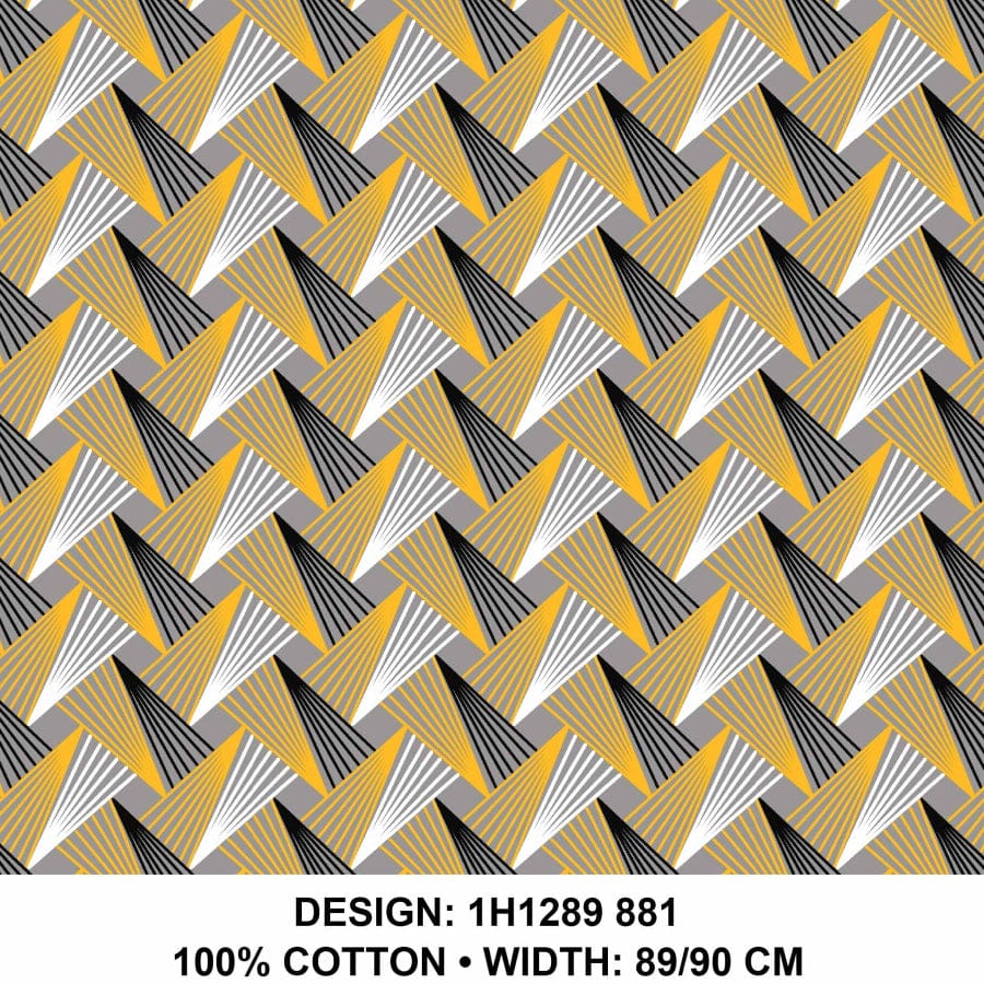 MHC WORLD Original 3 Cats Fabric C/W881 Grey&Mustard 90cm H1289 Original 3 Cats Fabric C/W881 Grey&Mustard 90cm