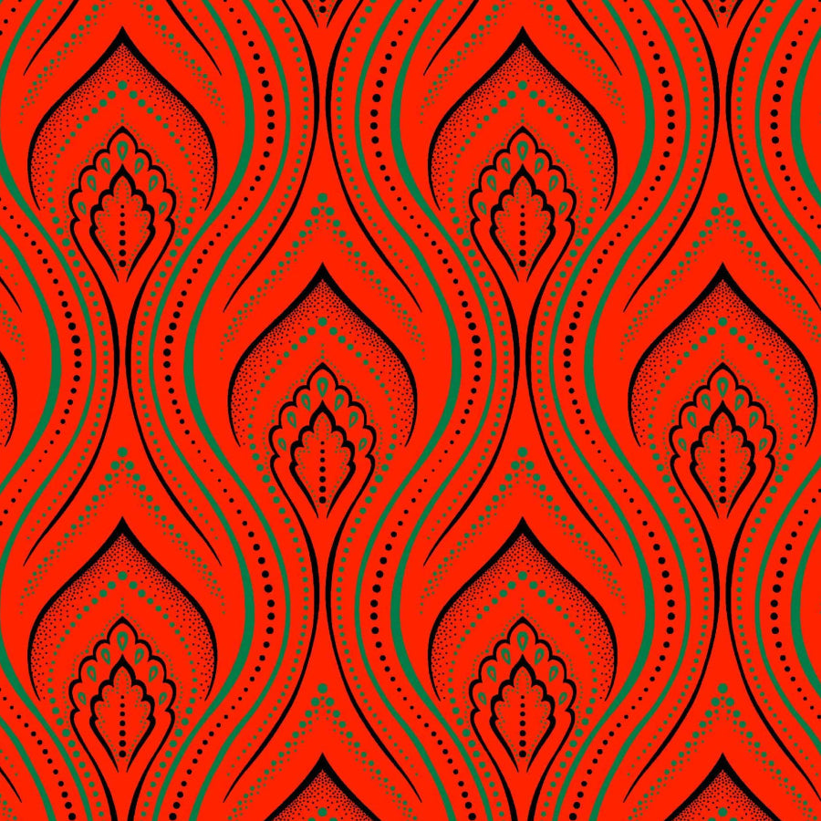 MHC WORLD Original 3 Cats Fabric H0852 Original 3 Cat Fabric C/W16 DK Orange 90cm