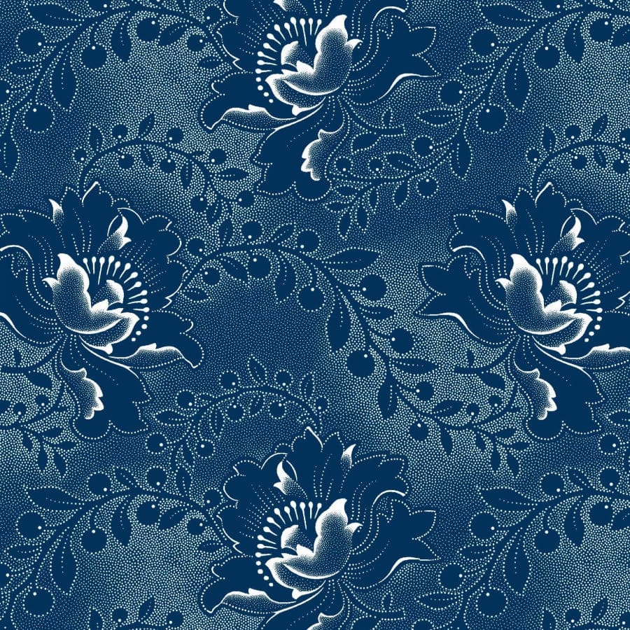 MHC WORLD Original 3 Cats Fabric H1214 Original 3 Cats Fabric C/W04 Navy Blue 90cm