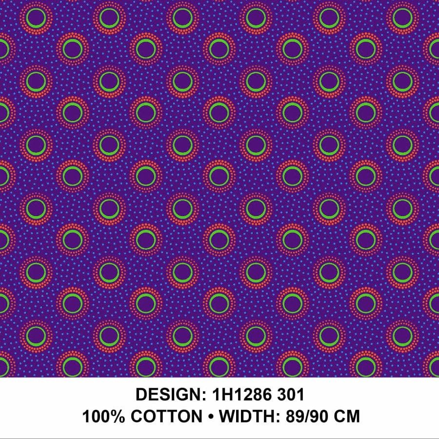 MHC WORLD Original 3 Cats Fabric H1286 Original 3 Cats Fabric C/W301 Purple 90cm
