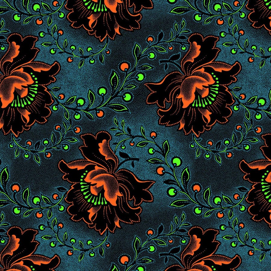 MHC WORLD Original 3 Cats Fabric H1288 Original 3 Cats Fabric C/W191 Blue Black 90cm