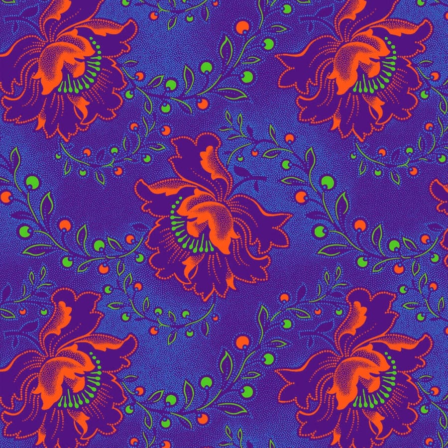 MHC WORLD Original 3 Cats Fabric H1288 Original 3 Cats Fabric C/W301 Purple 90cm