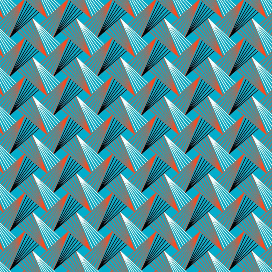 MHC WORLD Original 3 Cats Fabric H1289 Original 3 Cats Fabric C/W251 Turquoise/Orange 90cm